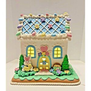 NWT Trending Viral Faux Gingerbread Cookie Easter Bunny‎ Spring Icing LED House